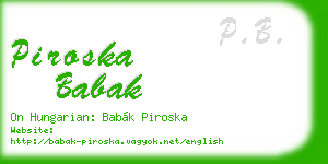 piroska babak business card
