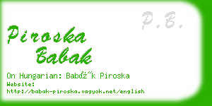 piroska babak business card